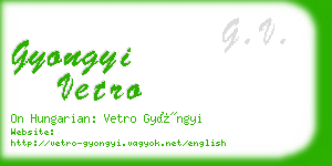 gyongyi vetro business card